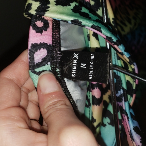 Shein Rainbow Cheetah Print Flared Pants - Picture 4 of 4